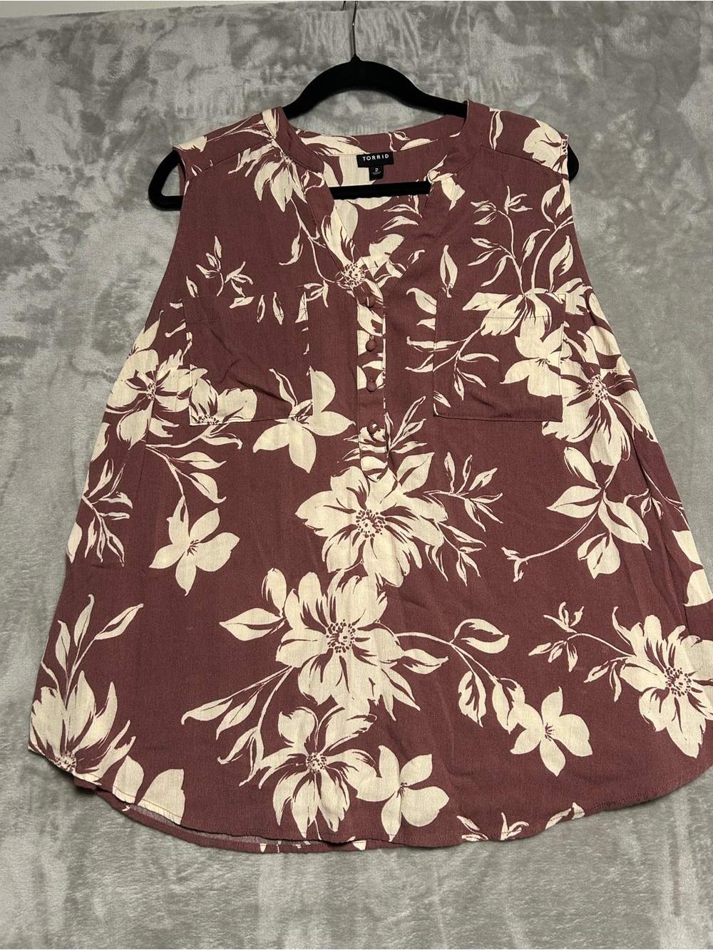 Torrid Relaxed Fit Tank Top Women’s 2X 2 Floral Pink